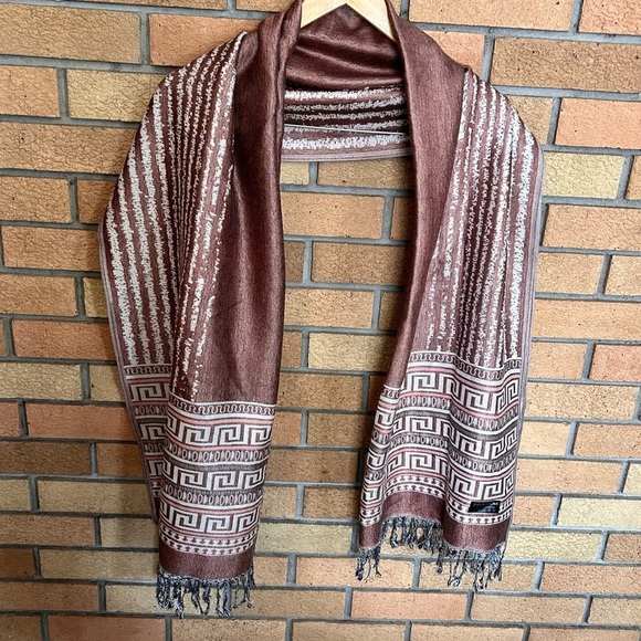 Original PASHMINA Soft 100% Pashmina Shawl Wrap Scarf 70”X28” Geometric - Picture 1 of 4